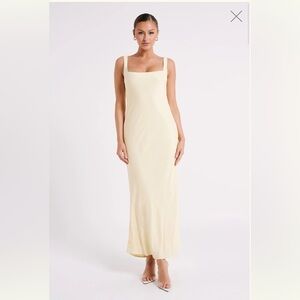 Ensley Satin Maxi Dress - Light Yellow
Size: S